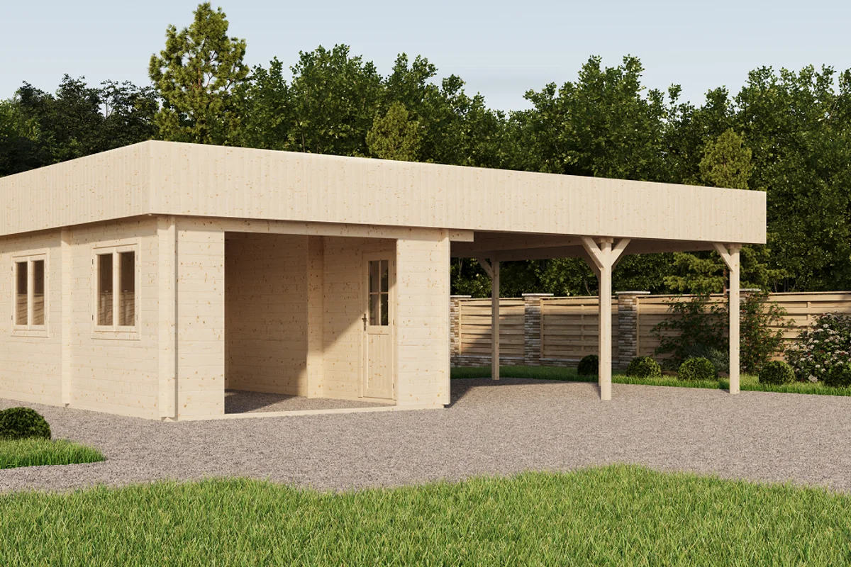 Гараж 52 дуэт с навесом - миниатюра 4